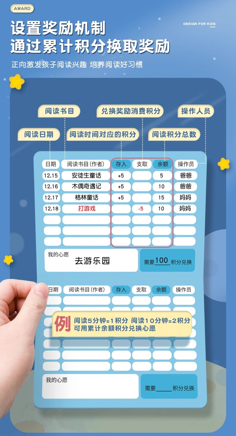 Shaonianban Children's Savings Record Book, Elementary School First Grade Student Learning Notebook, Daily Planner, Self-Discipline Growth Journal, Reading Savings Book - Girls' Style, 10 Books CXA6006A7752 3