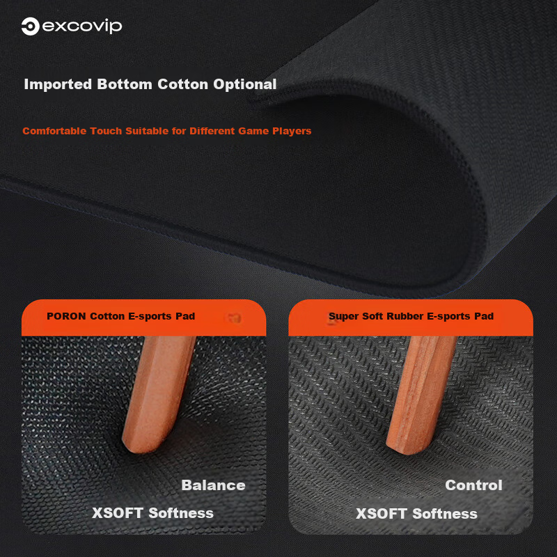 EXCO Mouse Pad, Ultra-Soft, E-Sports FPS Smooth Surface, 450*400*4mm, Solid Color, Professional Gaming, Large And Small Sizes Available, Computer Desk Pad with Locked Edges, 0339 6