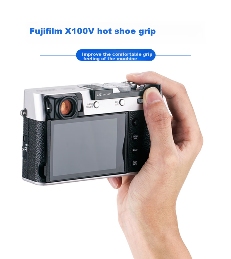 JJC Compatible with Fuji XE4 Hot Shoe Grip X100VI X100V X100F X100T XE3 X-E4 Hot Shoe Cover, Grip, Mirrorless Camera Protective Accessory 1