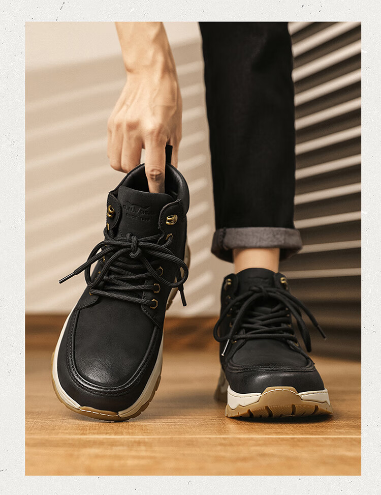Bull Family Martin Boots Men 2026 Autumn Winter New High-Top Sneakers Men's Casual Outdoor Sports Hiking Shoes 13