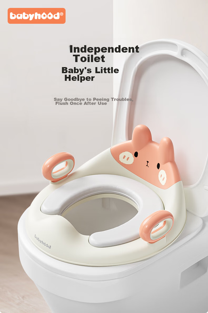 Babyhood Children's Toilet Seat, Baby Boy And Girl Potty Training Aid, PVC Soft Cushion, Rabbit Design, Mint Gree 1