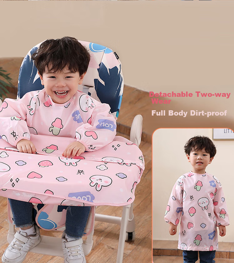 9I9 Baby Dining Cover Chair Set, Waterproof Detachable Infant Anti-Dirt Apron, Long Sleeve Bib A22 10