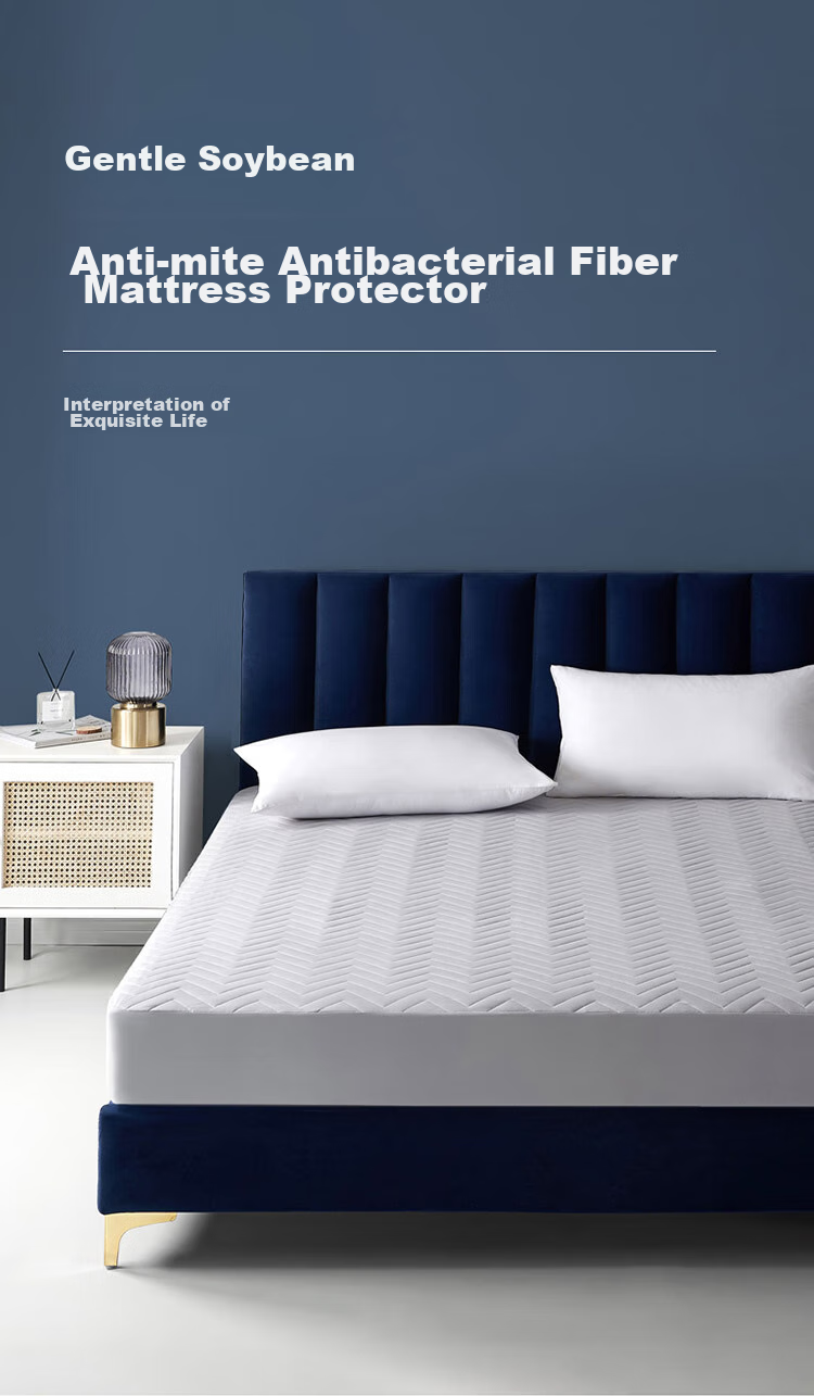 LUOLAI Home Textiles, Soybean Mattress Pad, Antibacterial And Anti-Mite Fitted Sheet, Machine Washable Thin Pad, 180*200cm, Gray 1