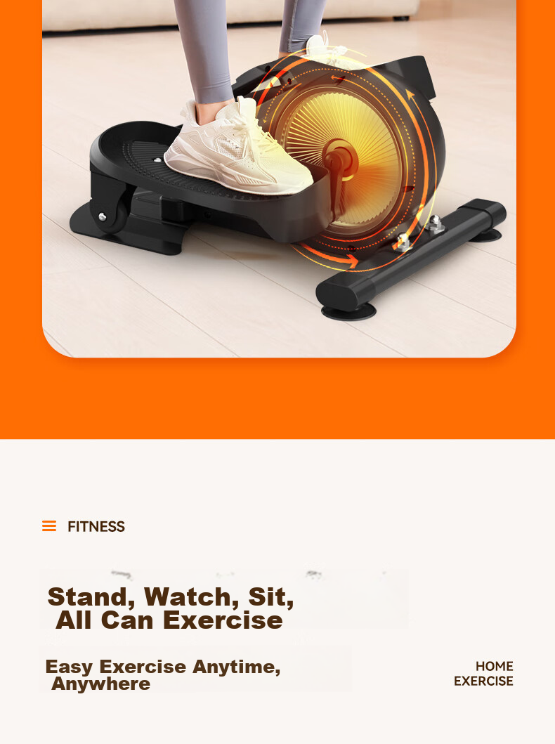HOT KNEE Elliptical Machine for Home Use, Mini Stepper, Elliptical Trainer, Weight Loss Fitness Equipment, Foot Pedal Machine, Quiet Operation with Adjustable Resistance 10