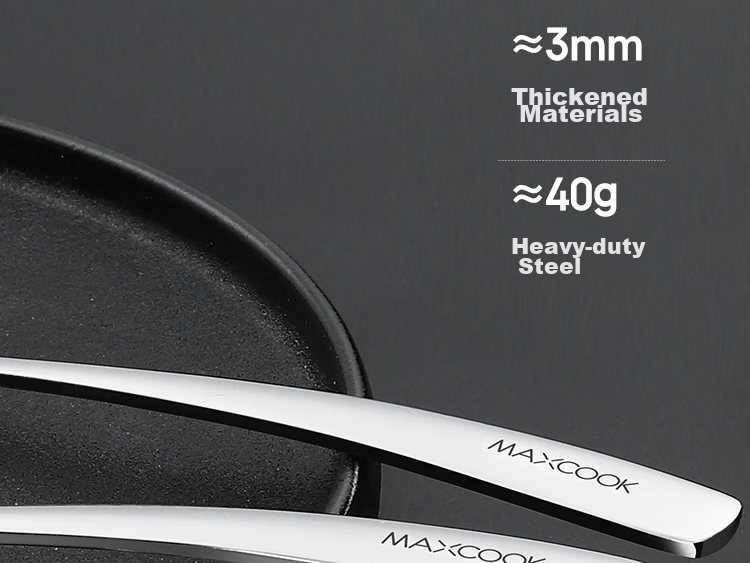 MAXCOOK 304 Stainless Steel Soup Ladle And Spoon Set, Extra Large And Thick Round Bottom Serving Spoons, Rice And Soup Spoons, 4-Piece Set MCGC9533 12