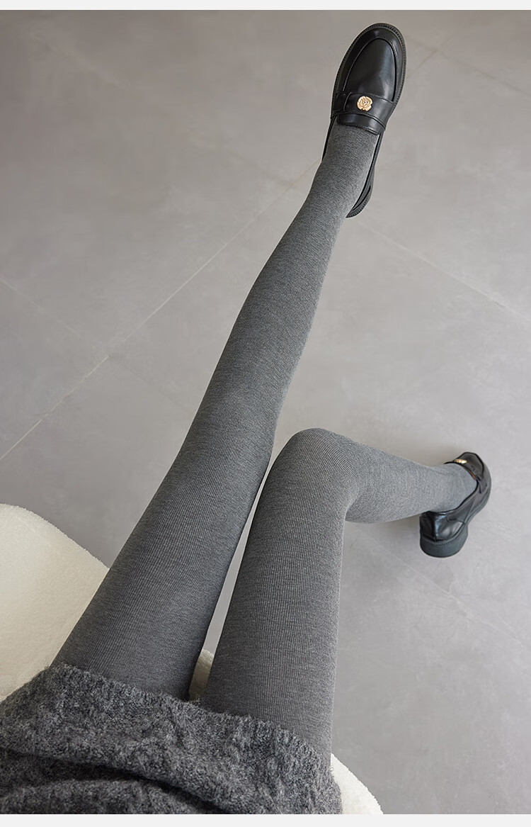 Ordifen Women's Wool Leggings Autumn Winter Solid Color Hip-Lifting Tummy Control Footed Slim Fit New Tights 5