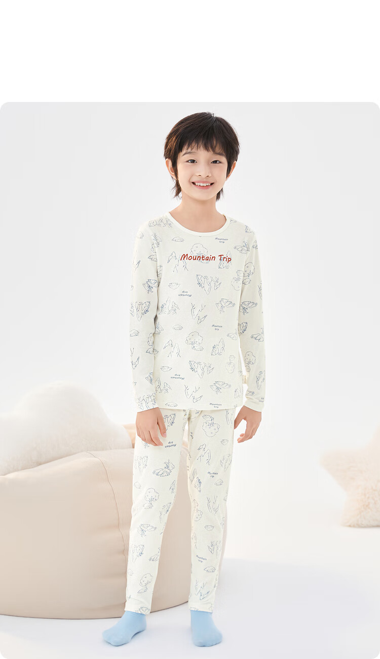 BALABALA Girls' Cotton Thermal Underwear Set Autumn Long Johns for Children Kids Sleepwear 209925169004 9
