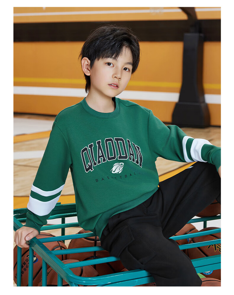 Jordan Boys' Crew Neck Sweatshirt Kids Pullover Long Sleeve Shirt Big Kids Long T-Shirt Black 130CM 4