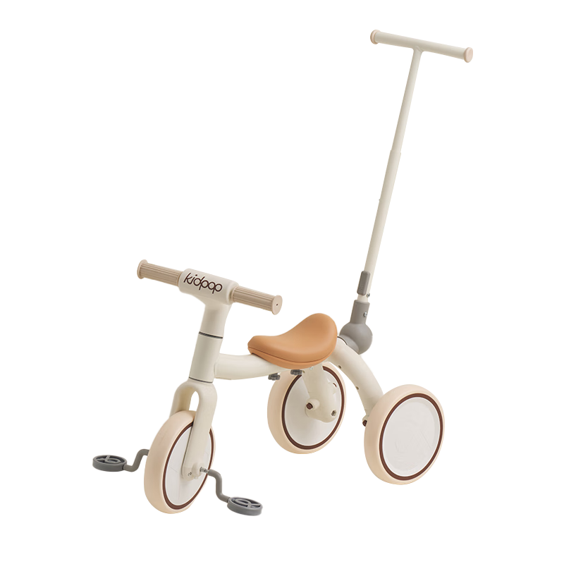 Kidpop Children's Tricycle Pedal Bike 1-4 Years Old Baby Stroller Glide Car Birthday Gift Winter Snow White