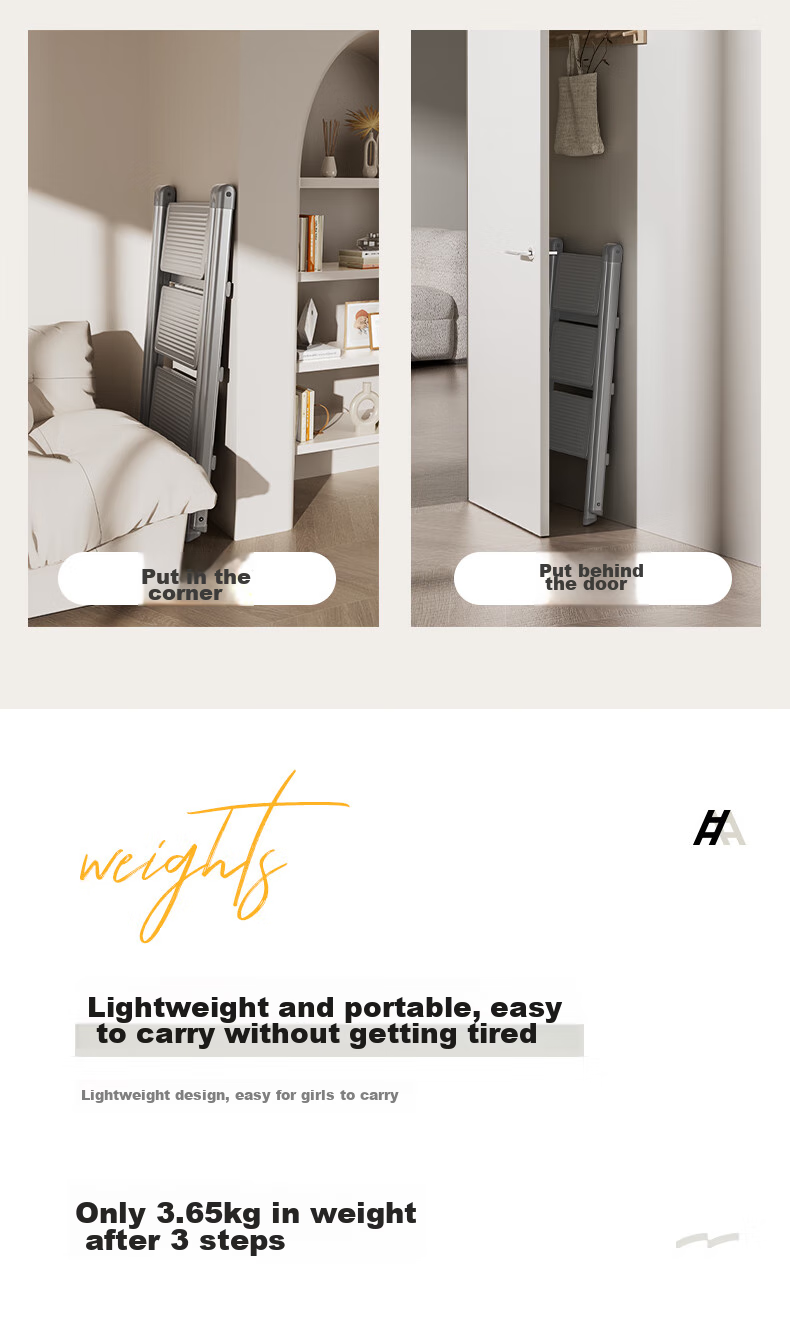 Kentai Folding Ladder, Household A-Frame Ladder, Indoor Multi-Functional Thickened Four-Step Engineering Flower Stand Ladder F1W-HUI4 16