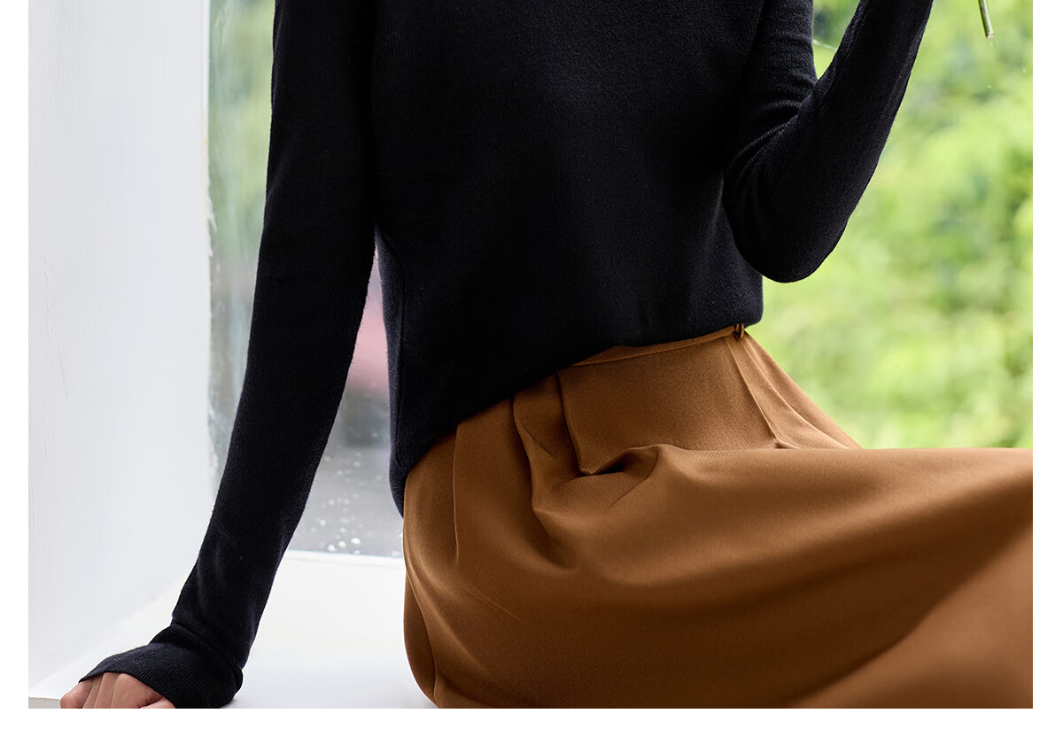 Chushen Chunqiu Women's Knitwear Designer Round Neck Solid Color Versatile Base Sweater Top S144Z7003 17