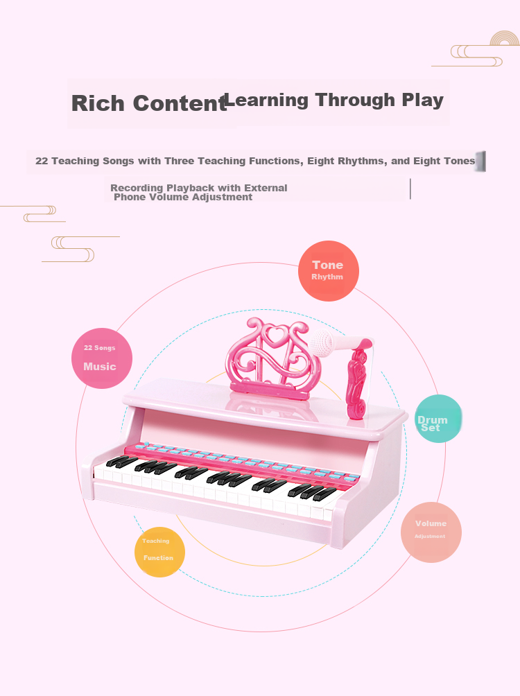 QIAO WA BAO BEI Children's Small Piano Toy, Electronic Keyboard for Girls And Toddlers, Beginner's Instrument for Ages 1-2 Birthday Gift, Mid-Autumn Festival Present 10