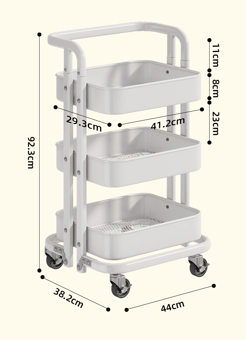 YOUQIN Bookbag Storage Rack, Mobile Cart for Books, Under-Desk Storage Shelf with Wheels, Floor-Standing Side Table Organizer for Bags 7