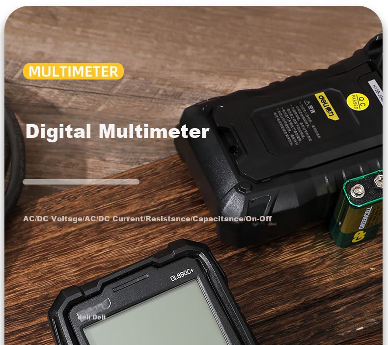 Deli Intelligent Anti-Burn Multimeter, Electrician-Specific Digital Multimeter, Home Large Screen Digital Display, 5999 Digits DL890C+ 1