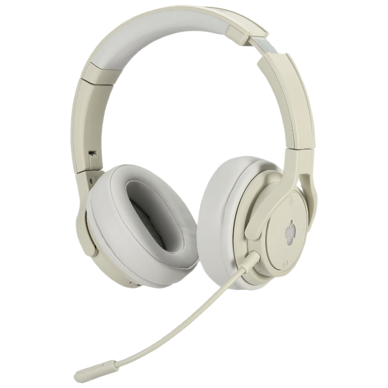 CHERRY HW2.2 Over-Ear Gaming Headset, Tri-Mode Wireless 7.1 Surround Sound, FPS Audio Positioning, Spring Sand White, for PUBG And VALORANT Triangular Actio