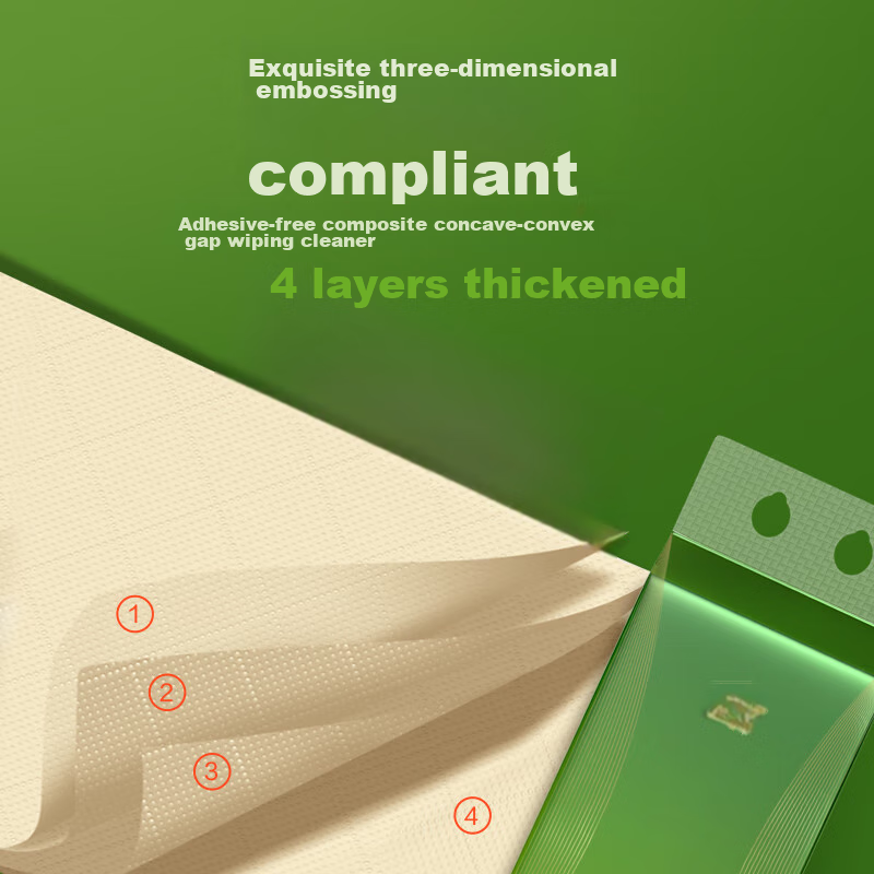 Zofee Hanging Tissue Paper, Bamboo Pulp, 4-Ply, 320 Sheets*4 Packs, Wall-Mounted Toilet Paper, Whole Box
