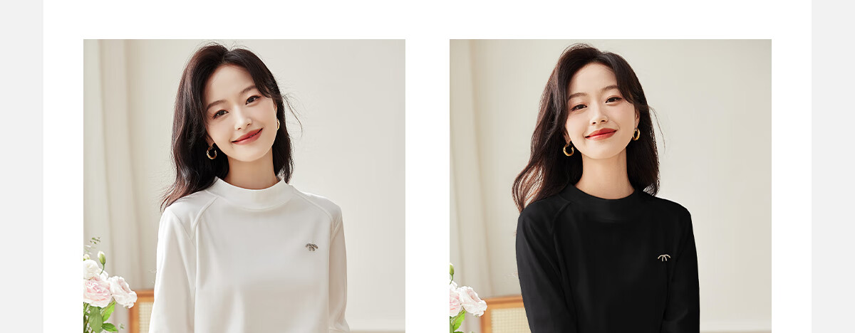 PinCai Long-Sleeve T-Shirt for Women, Autumn Fashion Inner Layer Top, Raglan Sleeve Slim-Fit Base Layer T-Shirt P143T2008 3