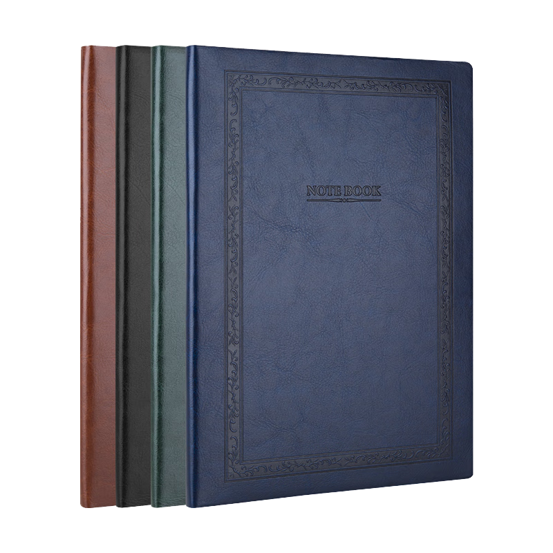 GuangBo 16K/96 Vintage Business Simple Leather Notebook, Large Soft Cover Diary, Notepad for Office Meetings, Random Color, GBP20017