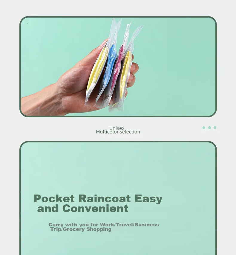 BWNK Portable Card Raincoat Disposable Poncho Vacuum Compressed Outdoor Hiking Rafting Team Building Space-Saving 5-Pack Random Colors 6