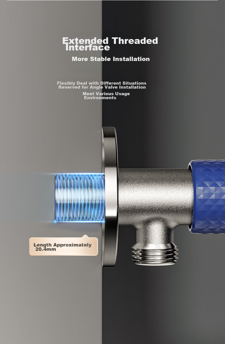 HEGII Angle Valve, Thickened Copper Alloy Household Triangular Valve, Toilet Stop Valve, Hot And Cold Water Healthy Angle Valve HMA916-H 12