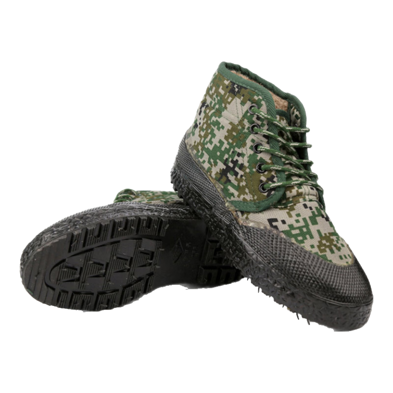 BOVFN High-Top Rubber Work Shoes Labor Protection Shoes Winter Non-Slip Camouflage 103 Cotton Size 44