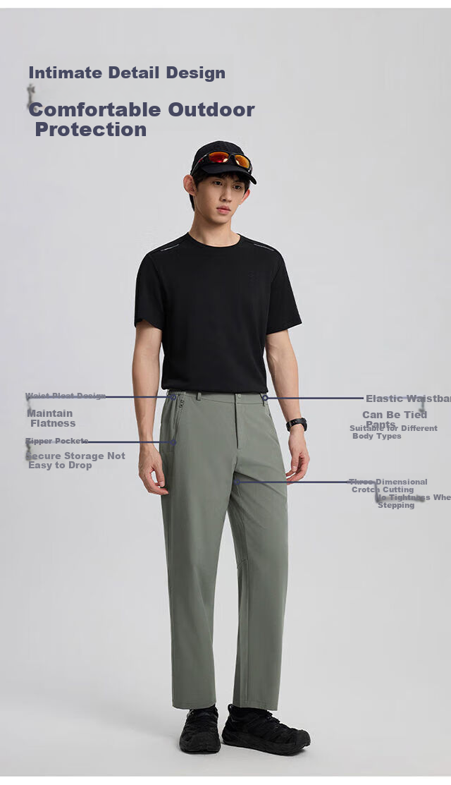 TECTOP Men's Casual Pants, Spring And Summer Outdoor Hiking Quick-Dry Straight-Leg Mountaineering Sports Elastic Trousers, Graphite Gray, Size S 8