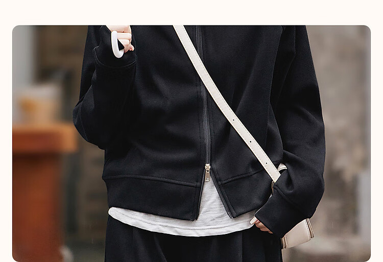 Dme [Wandering Outfit] Spring And Autumn Sporty Style Stand-Up Collar Double Zipper Long-Sleeve Top Casual Pants Women's Two-Piece Set 5