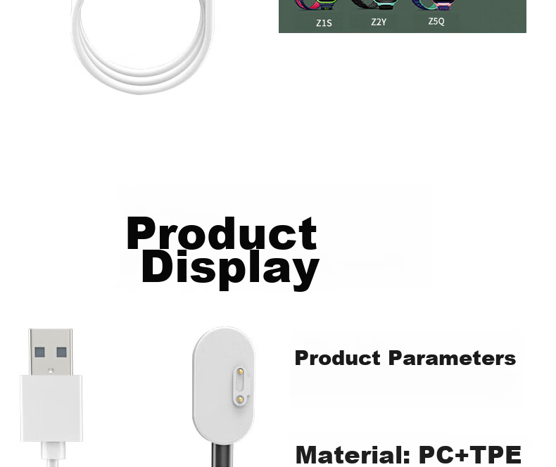 ESCASE Smartwatch Charger Compatible with Q1R/Q1A/Q2A/D2/D3/Z2Y/Z2S/Z3/Z3D/Z5/Z5Q/Z5AQ/Z5Q/Z5Pro/Z6 Models 14