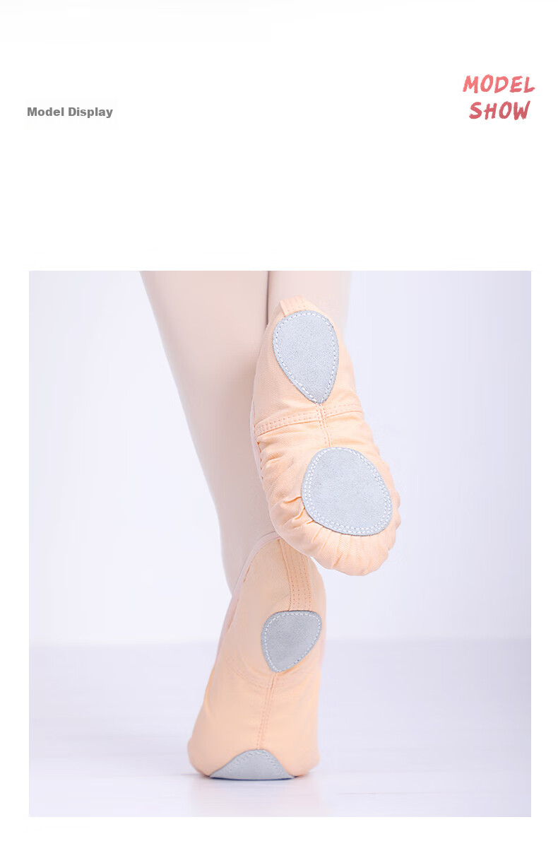 Aiwuge Dance Shoes for Women And Children, Slip-On Professional Soft-Soled Shoes for Ballet Performance And Practice, Flesh Color-Slip-On Size 39 5