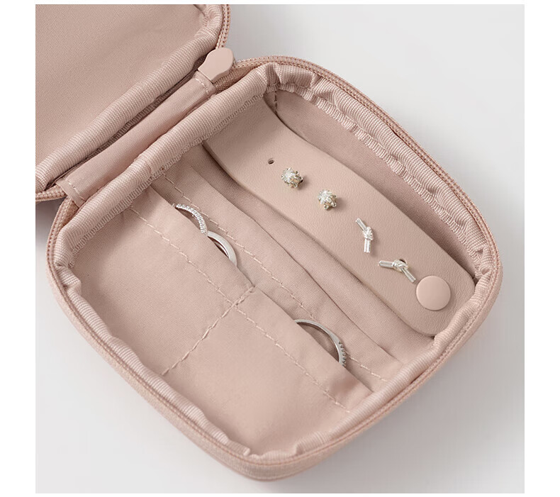 MUJI Polyester Jewelry Bag, M Pink Rice Color 17