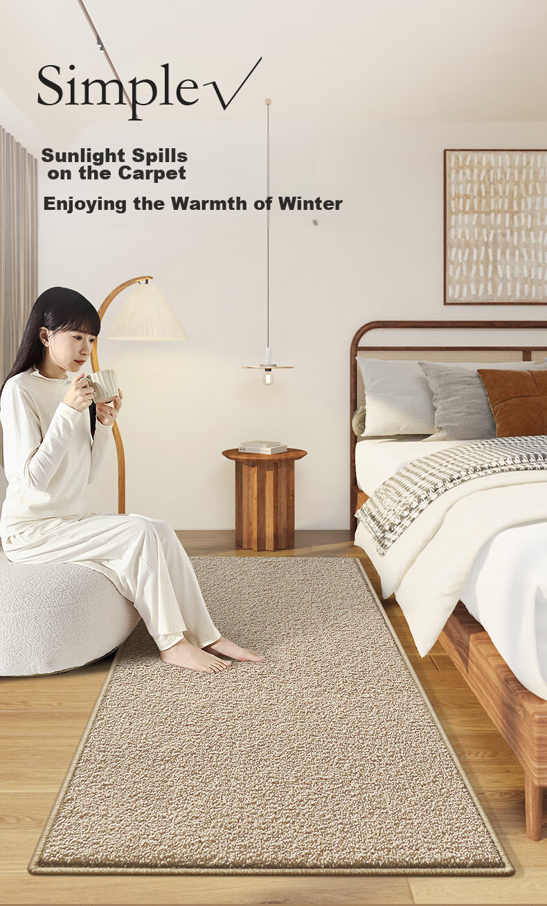 Dajiang Bedroom Bedside Rug, Wool Luxury High-End Feel, End-Of Rug, Long Bed Front Carpet, 60x160cm 19