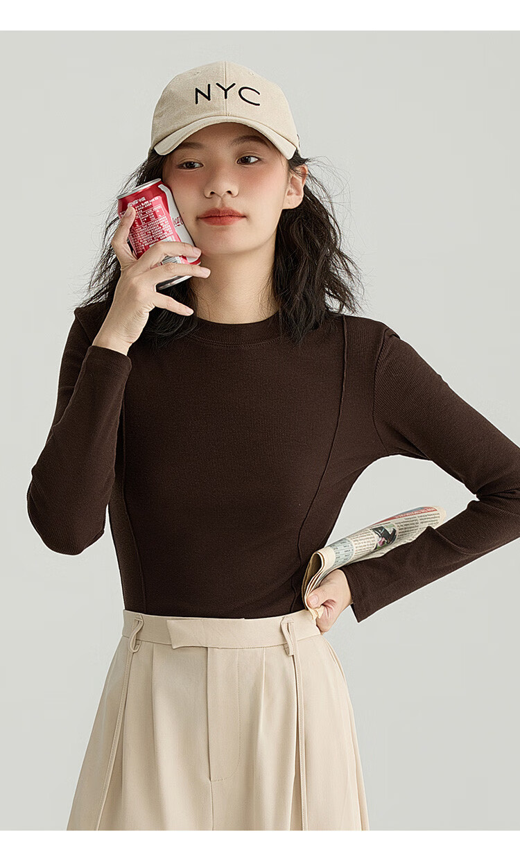 Dme [Soft And Comfortable Inner Layer] Spring And Autumn Versatile Round Neck Base Shirt for Wome 27