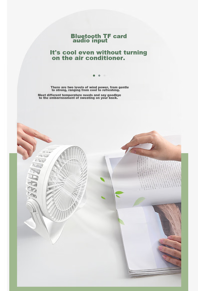 ALittleFlower [Desktop Fan] Desktop Fan, Small Quiet Fan, Latest 2026 Model with Ultra-Long Battery Life, Portable for Dormitory, Office And Students, USB Rechargeable 7