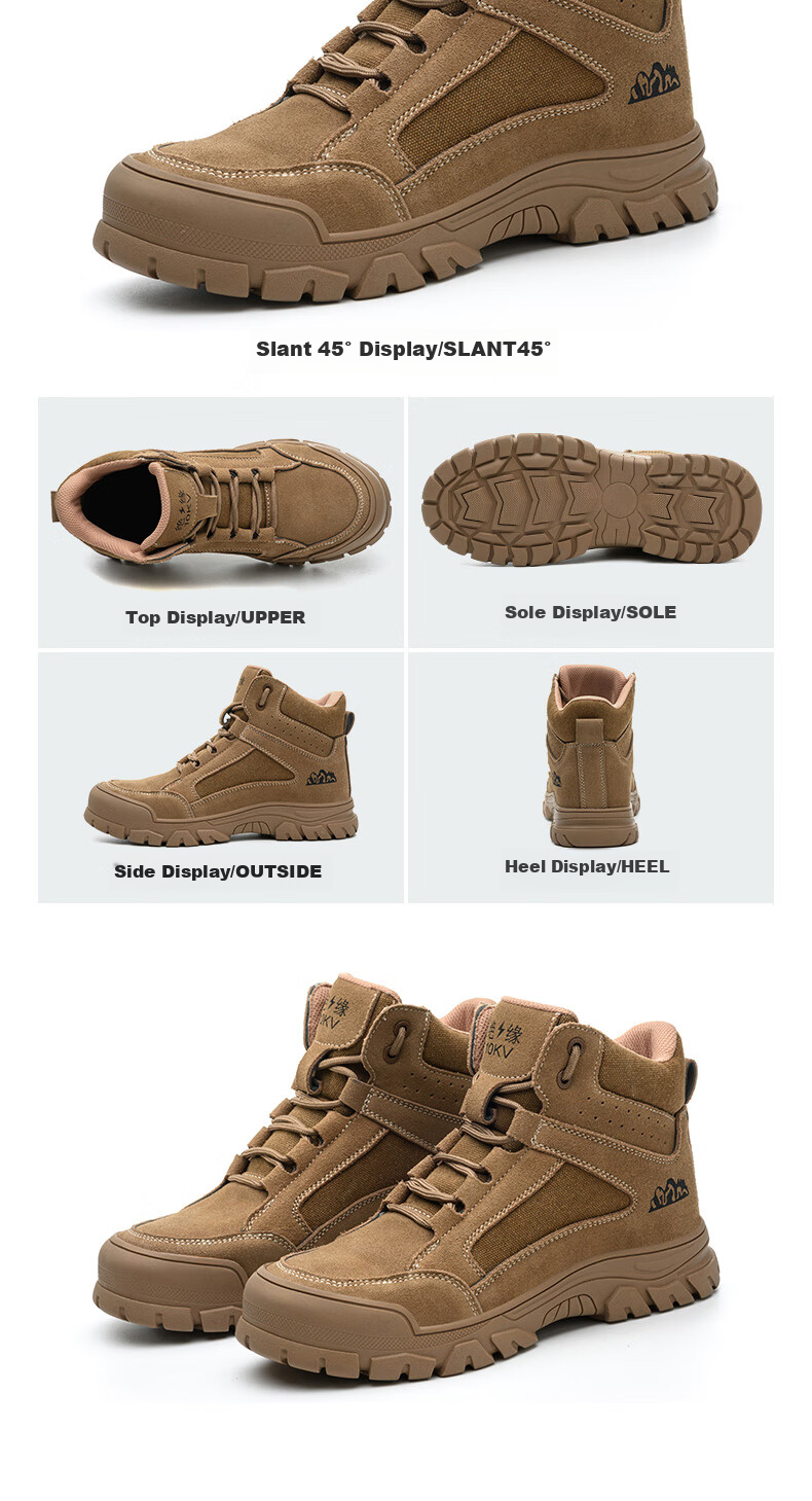 LAOGUANJIA Men's Safety Shoes, Anti-Smashing, Puncture-Resistant, 10KV Insulated Electrician Shoes, High-Top Work Safety Shoes 318 Size 36 18