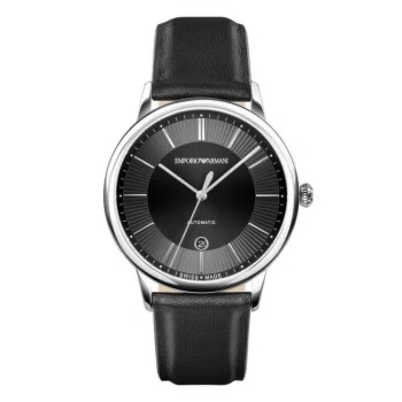 Emporio Armani Men's Simple Business Series Leather Strap Mechanical Watch Swiss Watch Birthday Gift for Boyfriend ARS5100