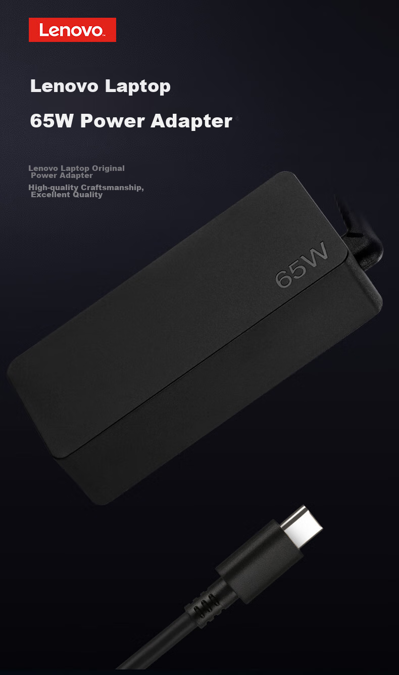 Lenovo Original Power Adapter Laptop Charger YOGA Power Cord/XiaoXin Air/Computer Charging Cable 20V3.25A 65W Small Round Plug 2
