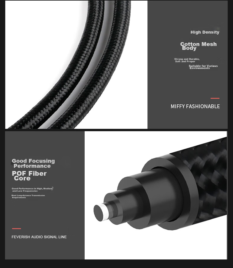 JIB Audiophile Digital Optical Fiber Audio Cable, Optical Square to Optical Square Connector, 5.1 TV DVD Amplifier Projector Speaker Home Theater Connection Cable BB-101 Meter 11