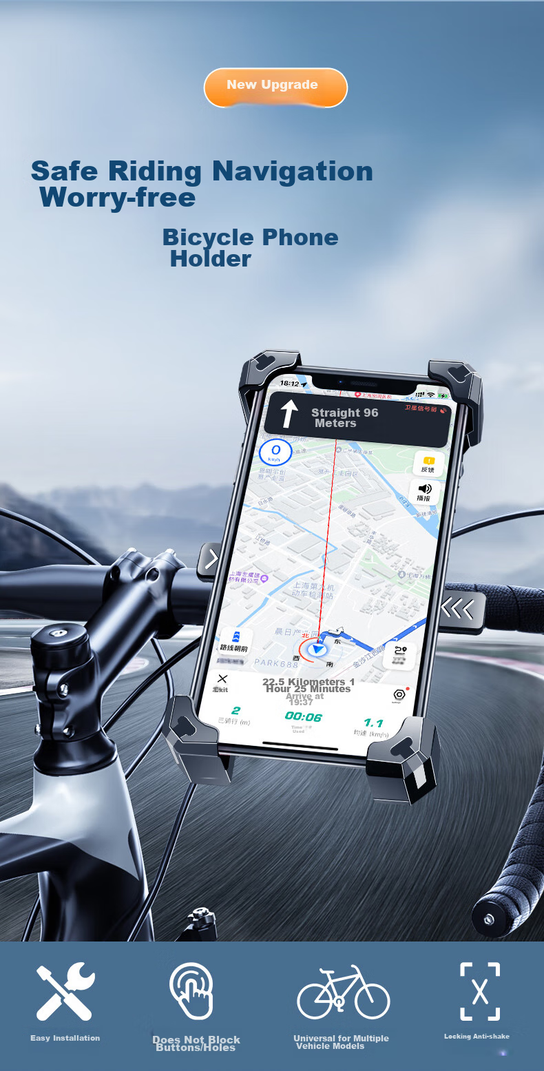 KOOLIFE Electric Vehicle Phone Holder, Motorcycle Bicycle Scooter Handlebar Navigation Mounting Bracket for Riding And Food Delivery with Shock Absorptio 2