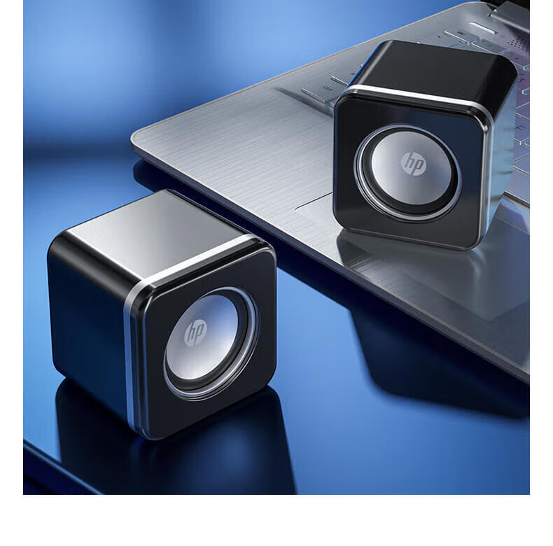 HP 2111 Computer Speakers Mini Desktop Speakers Small Steel Cannon Multimedia Laptop Desktop Mobile Dual-Interface Wired Home Subwoofer 22