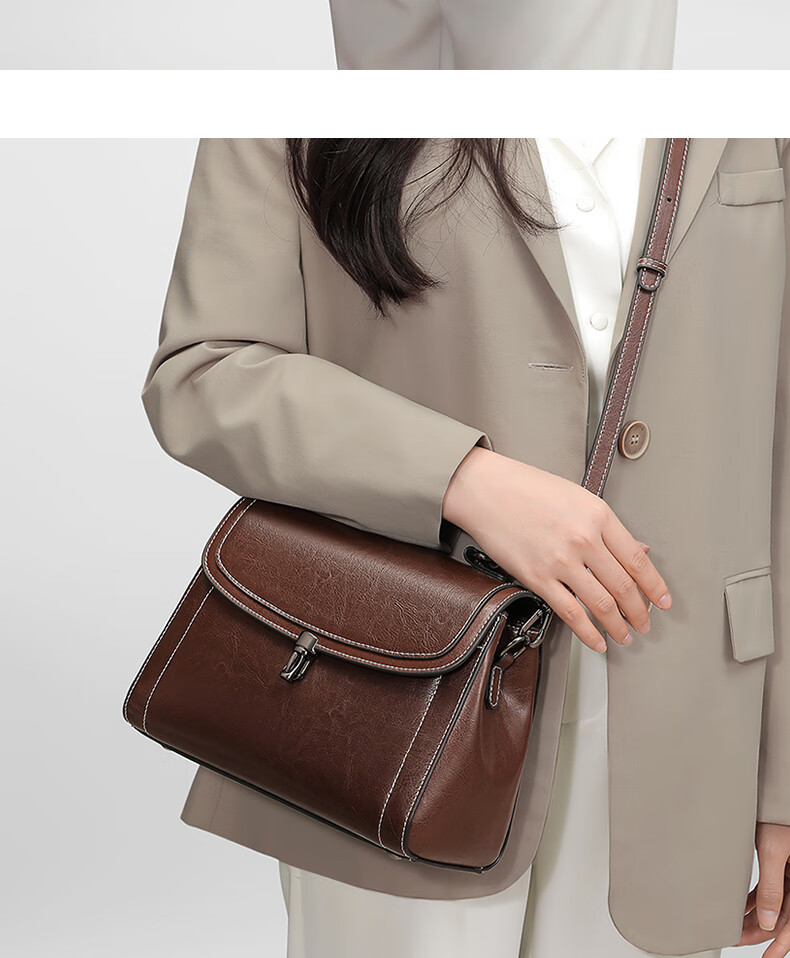 Aiqinghai Leather Handbag, Women's Shoulder Crossbody Tote Bag, Versatile Mom Bag, Practical Birthday And Mother's Day Gift for Mothers 2