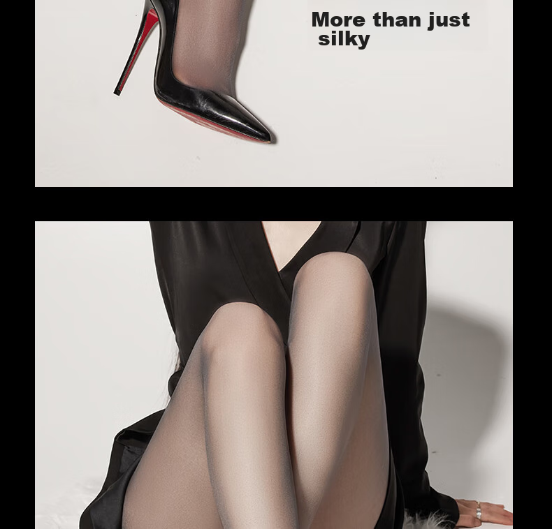 BONAS "Black Obsidian 0 Sensation" Ultra-Thin Black Stockings for Women, Sexy High Transparency, Cuttable to Any Length, Anti-Snagging, Bare Leg Effect 15