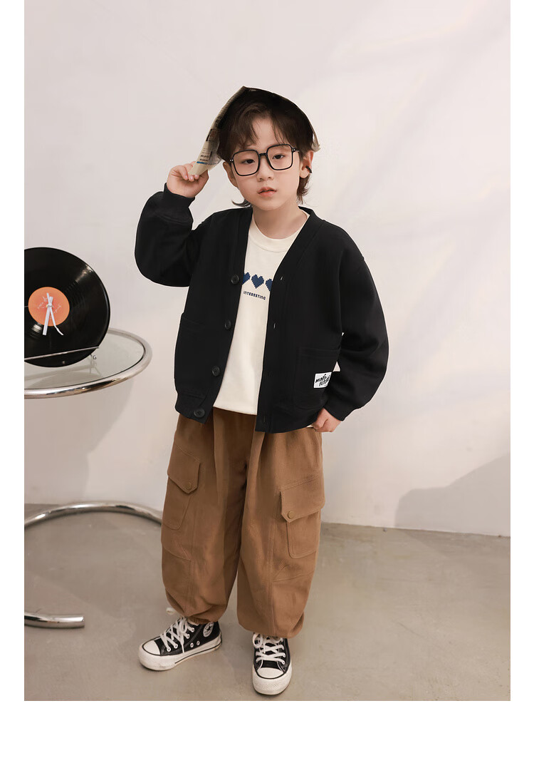 LUSON Chen Da Zhu Boys' Cardigan Jacket, 2025 Spring And Autumn New Style, Children's Casual Long-Sleeve Top, Cool Cardiga 18