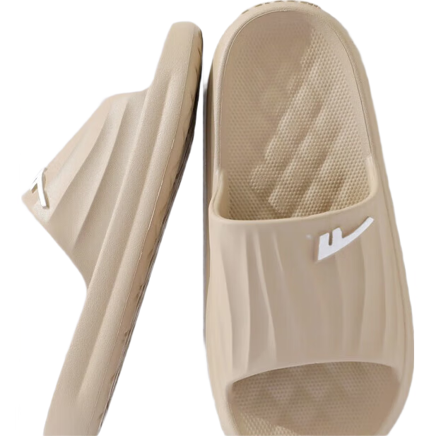 Huili Solid Color Sports Shock-Absorbing Soft Elastic Indoor And Outdoor Wear-Resistant Thick-Soled Slippers HL0276 Khaki Size 43-44