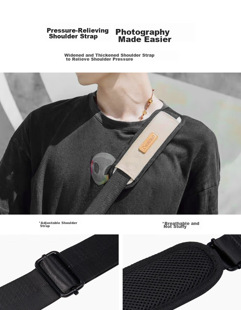 CWATCUN Shoulder Camera Bag, Japanese Style Portable Casual Mirrorless DSLR Camera Bag, Professional Crossbody Bag Suitable for Fuji, Canon, Sony, Nikon Camera Bags 10