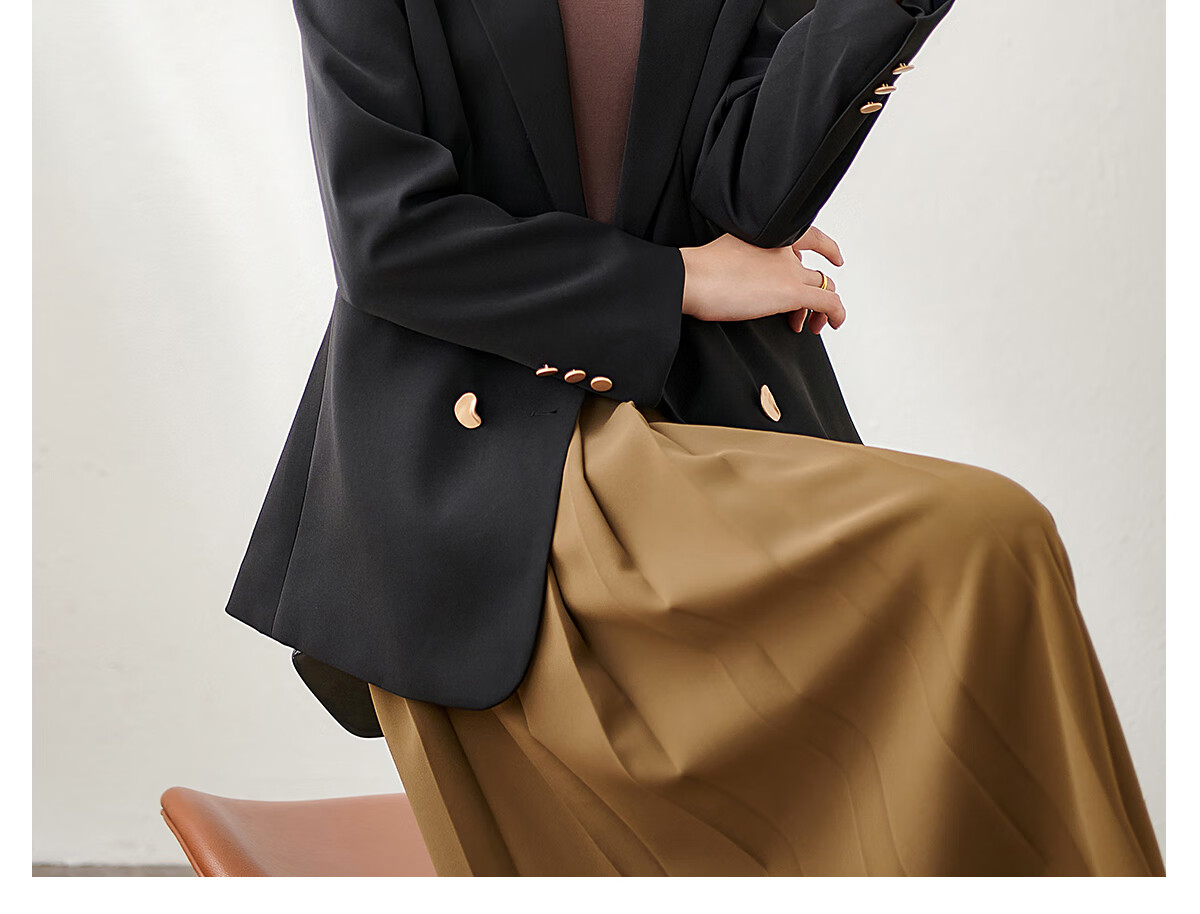 Chushen Spring And Autumn Women's Suit Jacket, Retro High-End Fashion Elegant Commuter Casual Coat Outerwear S143U6009 12