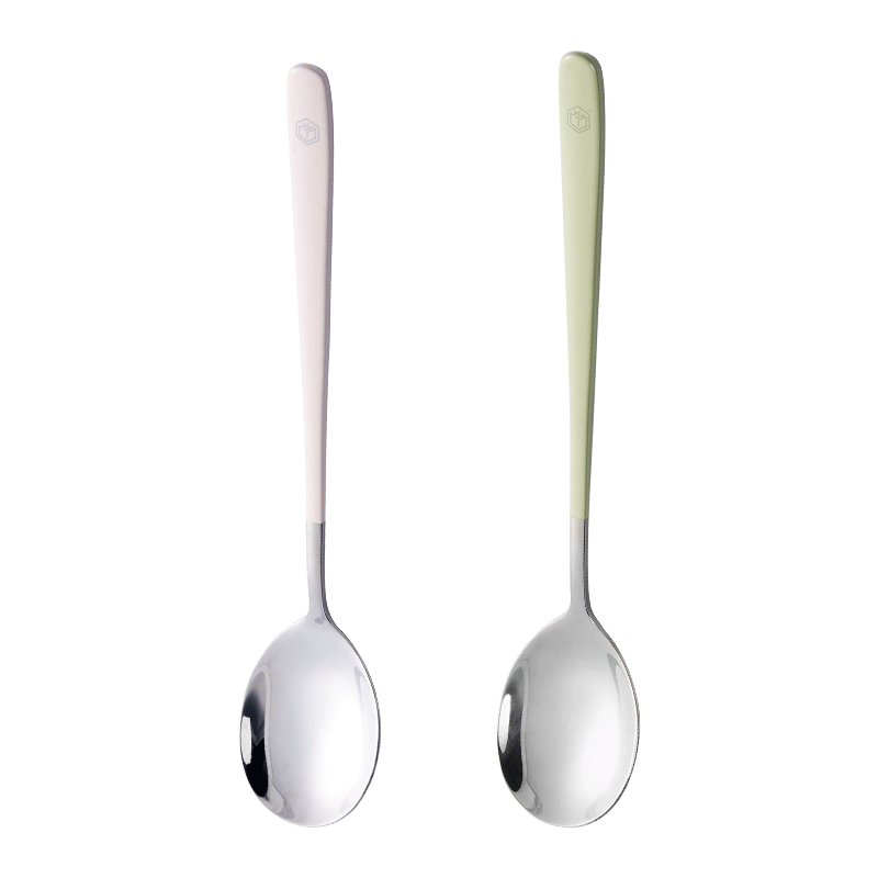 JD Jingzao Spoon 304 Stainless Steel Serving Spoon Soup Rice Spoon Long Handle Round Spoon Soup Spoon High Temperature Resistant 2-Pack
