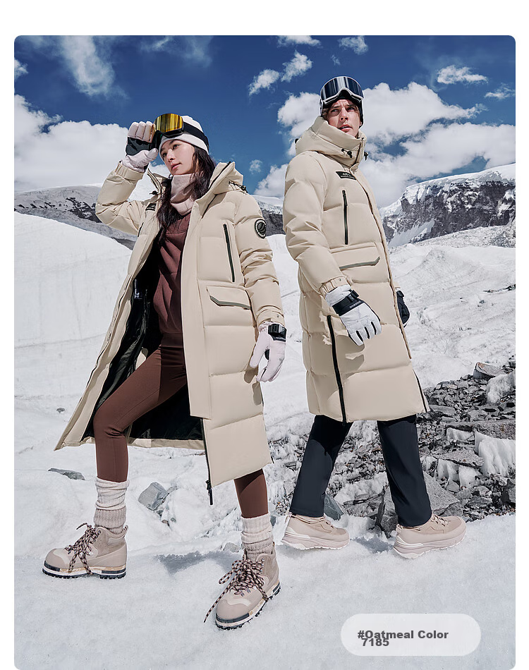 BOSIDENG [Guan Aideng Style] Extreme Cold Goose down Jacket for Men And Women, Couples Matching Long Hooded Warm Coat 48