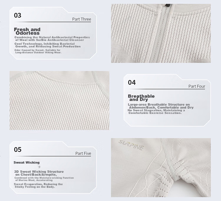 SURPINE Lingfeng Series Merino Wool Quick-Dry Top for Women, Moisture-Wicking, Warm Base Layer for Outdoor Hiking And Mountaineering 13