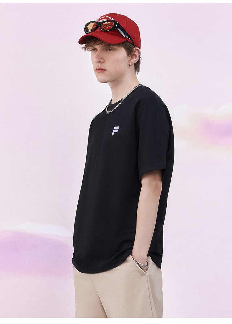 FILA FUSION Fashion Casual Couple's Knit Short Sleeve Summer Cotton T-Shirt 7