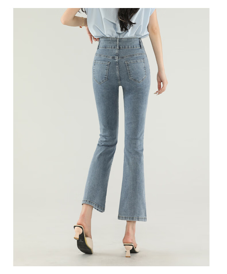 Jeanswest Women's Summer American Vintage Loose Wide-Leg Slim Straight Denim Shorts Dark Blue S 10